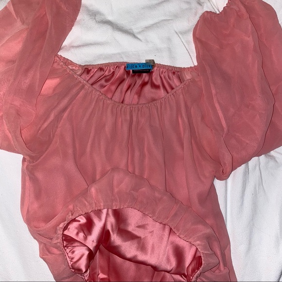 ALICE + OLIVIA | Alta Peasant Silk Blouse - Picture 4 of 6